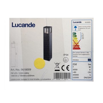 Lucande - LED-ulkovalaisin NICOLA LED/7W/230V IP54