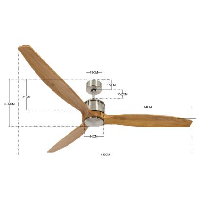 Lucci air 210506 - Kattotuuletin AIRFUSION AKMANI Keisaripuu/ruskea + kauko-ohjaus