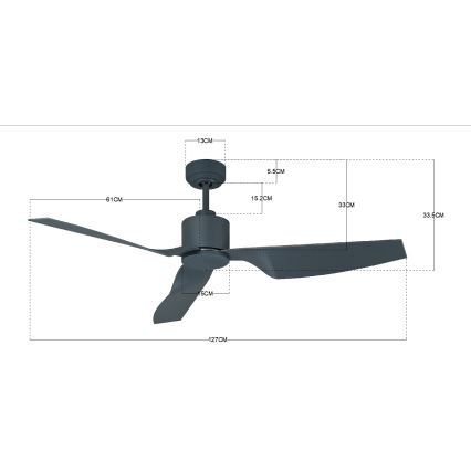 Lucci Air 210527 - Kattotuuletin AIRFUSION CLIMATE II musta + kauko-ohjaus