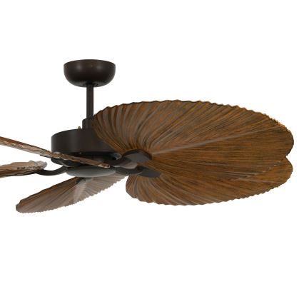Lucci Air 21065549 - Kattotuuletin BALI halkaisija 132 cm ruskea + kauko-ohjaus