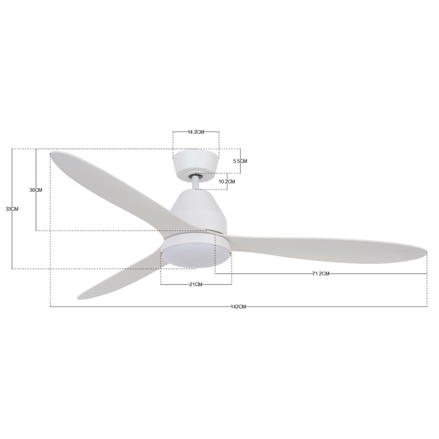 Lucci air 213043 - LED Kattotuuletin WHITEHAVEN GX53/17W/230V valkoinen + kauko-ohjaus