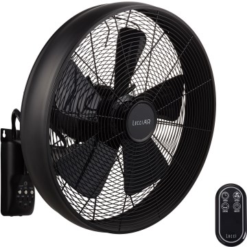 Lucci air 213124 - Seinätuuletin BREEZE 55W/230V musta + kaukosäädin