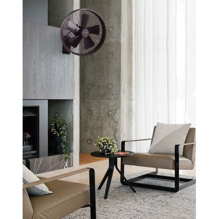 Lucci air 213125 - Seinätuuletin BREEZE 55W/230V musta/ruskea + kaukosäädin