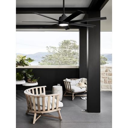 Lucci Air 21318349 - LED himmennettävä kattovalo ATLANTA 1xGX53/12W/230V halkaisija 142 cm musta + kauko-ohjaus