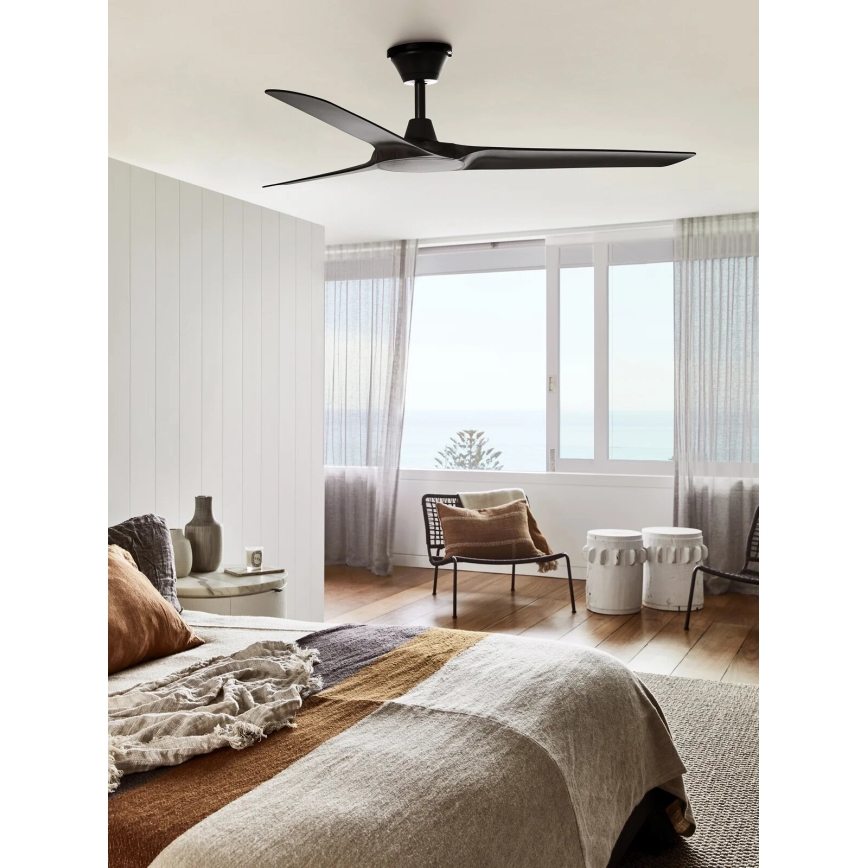 Lucci Air 21321649 - Kattotuuletin ABYSS halkaisija 142 cm IP66 musta + kauko-ohjaus