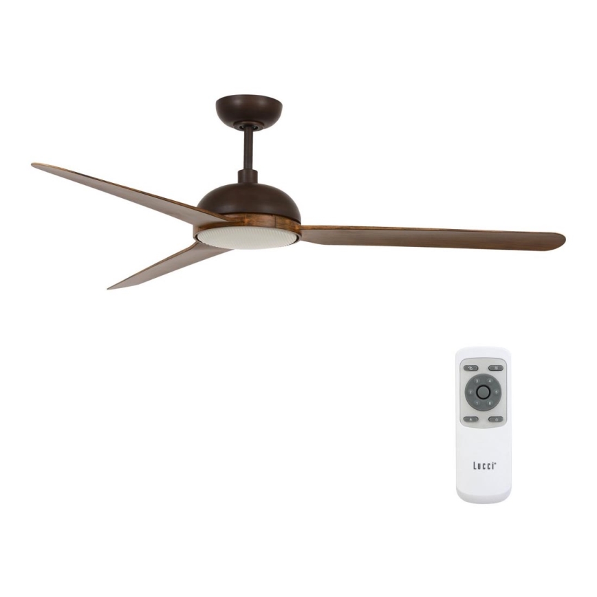 Lucci air 213300 - LED himmennettävä kattovalo UNIONE 1xGX53/12W/230V ruskea + kauko-ohjaus