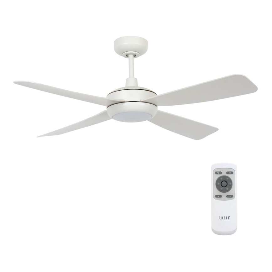 Lucci air 213302- LED Himmennettävä tuuletin SLIPSTREAM 1xGX53/12W/230V valkoinen + kauko-säädin