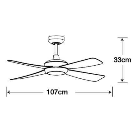 Lucci air 213303- LED Himmennettävä tuuletin SLIPSTREAM 1xGX53/12W/230V musta + kauko-säädin