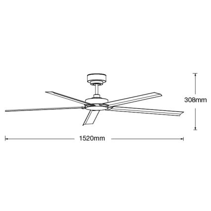 Lucci air 21616149 - Kattotuuletin MONZA IP55 musta + kauko-ohjaus