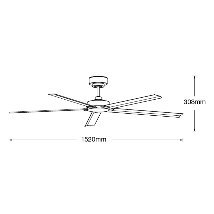 Lucci air 21616149 - Kattotuuletin MONZA IP55 musta + kauko-ohjaus