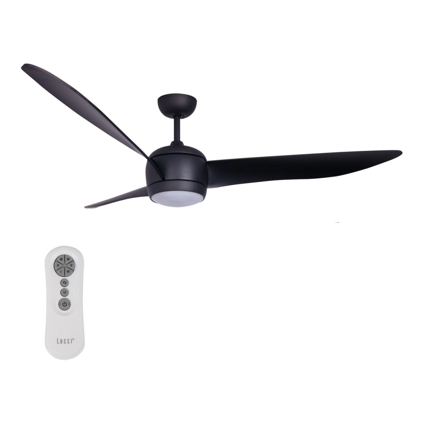 Lucci air 512910 - LED Kattotuuletin AIRFUSION NORDIC LED/20W/230V musta + kauko-ohjaus