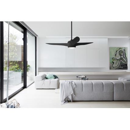 Lucci air 512910 - LED Kattotuuletin AIRFUSION NORDIC LED/20W/230V musta + kauko-ohjaus