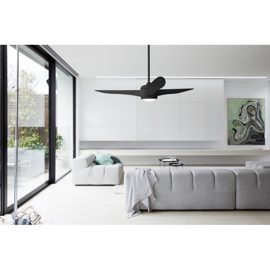 Lucci air 512910 - LED Kattotuuletin AIRFUSION NORDIC LED/20W/230V musta + kauko-ohjaus
