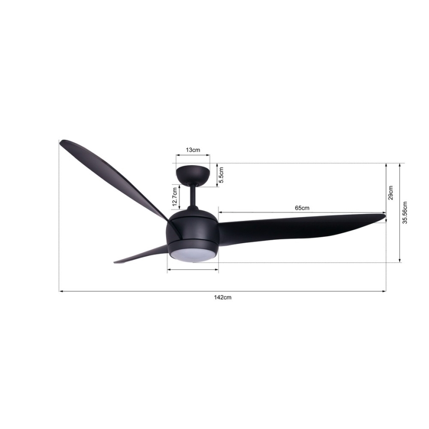 Lucci air 512910 - LED Kattotuuletin AIRFUSION NORDIC LED/20W/230V musta + kauko-ohjaus
