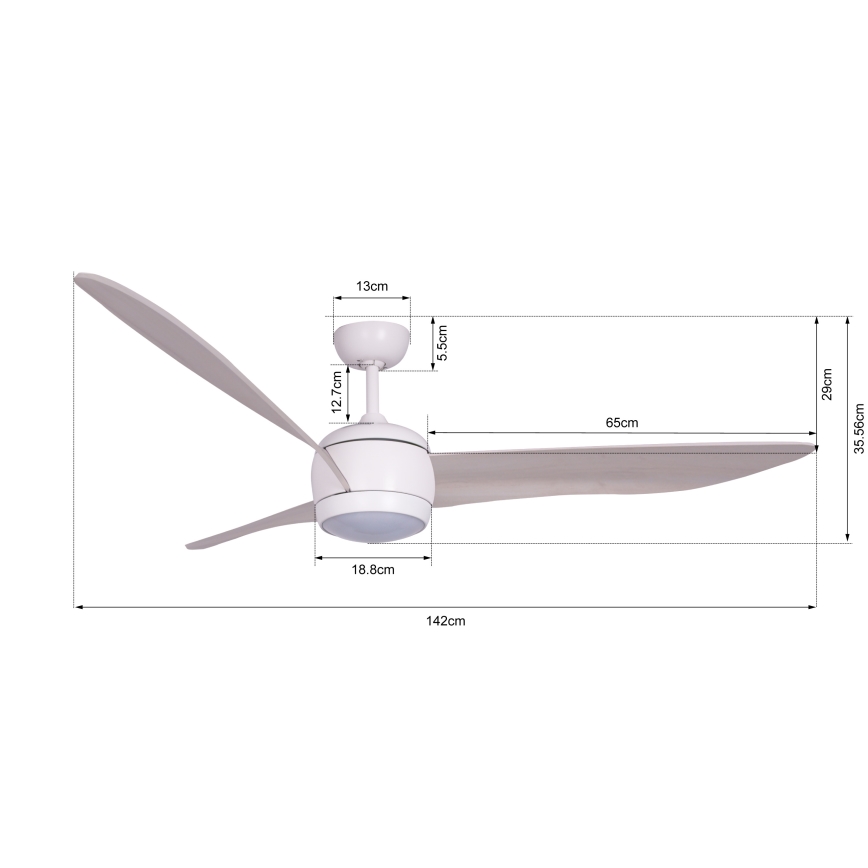Lucci air 512911 - LED Kattotuuletin AIRFUSION NORDIC LED/20W/230V puu/valkoinen + kauko-ohjaus