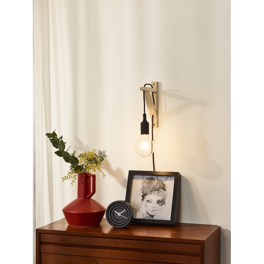 Lucide 08208/01/30 - Seinävalaisin FIX WALL 1xE27/60W/230V musta