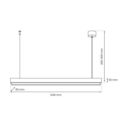 Riippuvalaisin LUNGO T8 1xG13/18W/230V musta