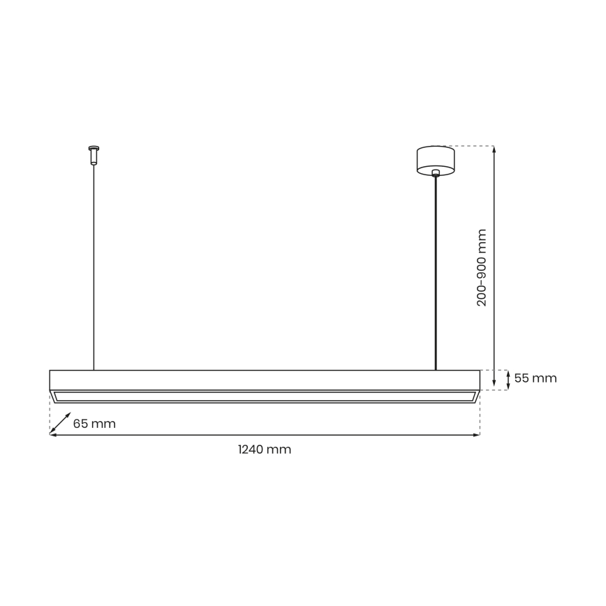 Riippuvalaisin LUNGO T8 1xG13/18W/230V musta