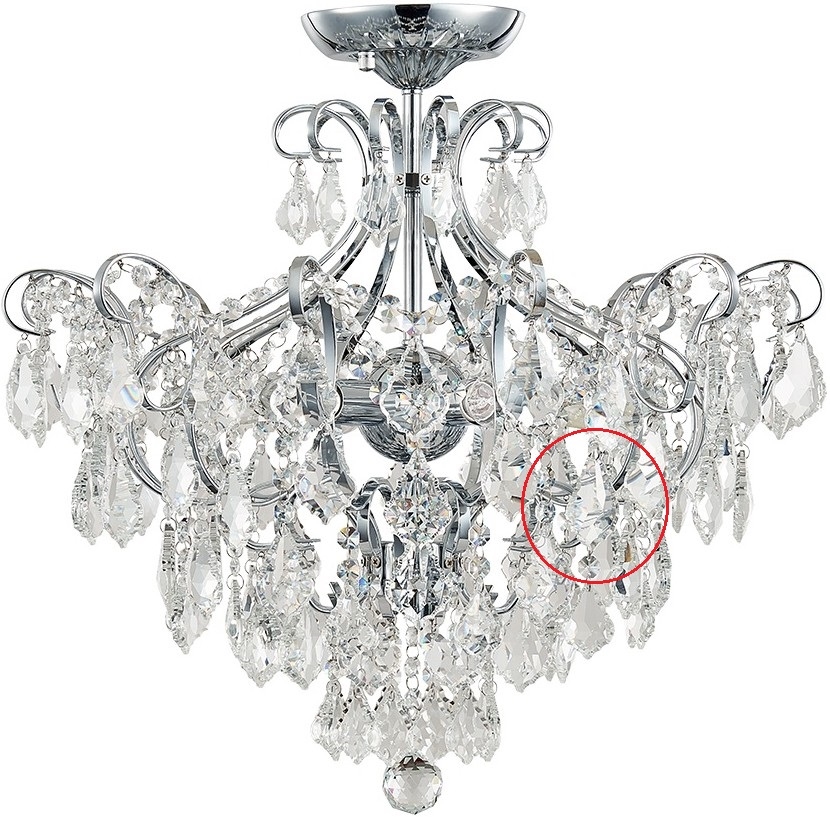 Luxera 33304 - Varaava kristalli GRANADA-kattovalaisimeen 5 cm