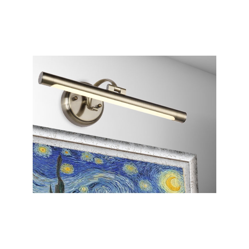 LUXERA 62301 - LED-kuvavalo MOSSARIO LED/8W/230V messinki
