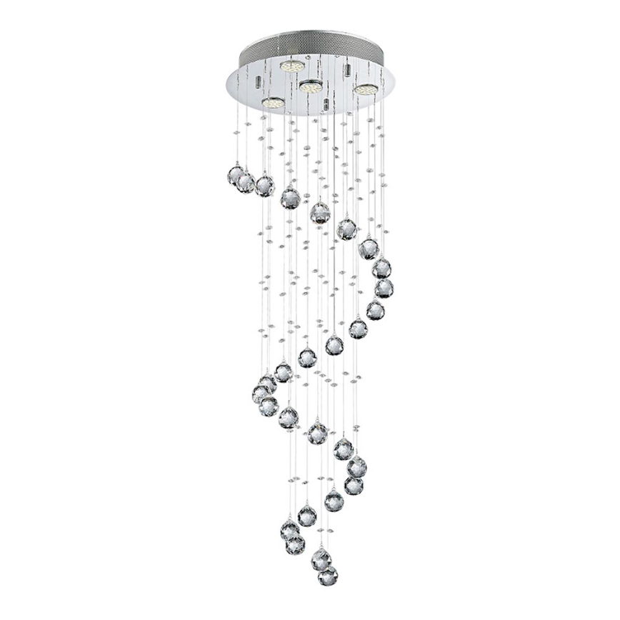 LUXERA 62410 - Kiinteä kristallikruunu COIL 4xGU10/50W/230V