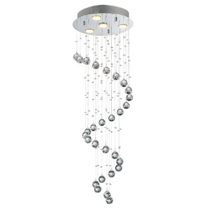 LUXERA 62410 - Kiinteä kristallikruunu COIL 4xGU10/50W/230V