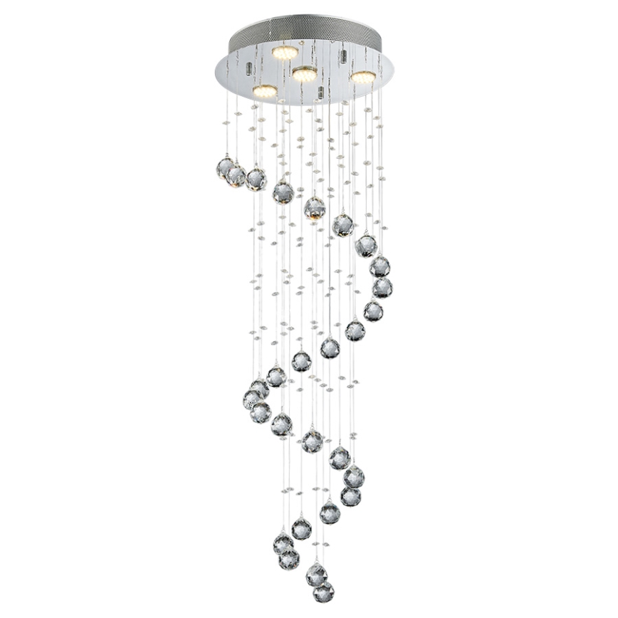 LUXERA 62410 - Kiinteä kristallikruunu COIL 4xGU10/50W/230V