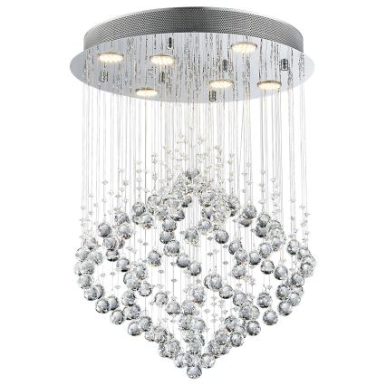 Luxera 62412 - Kiinteä kristallikruunu CHESTER 6xGU10/50W/230V
