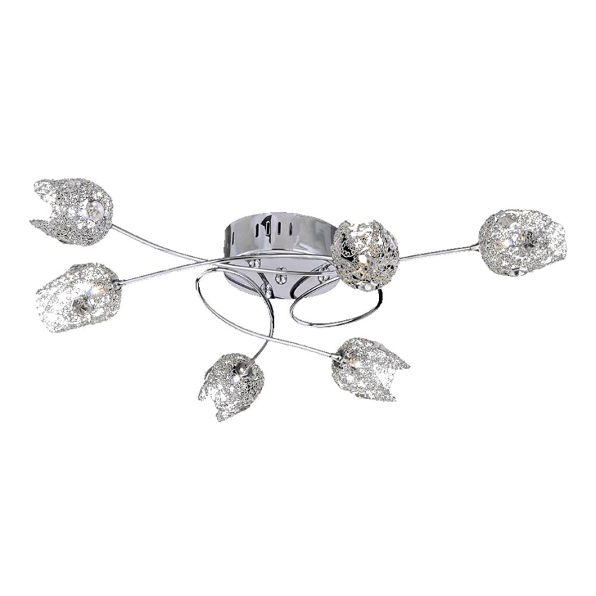 LUXERA 64039 - Kiinteä kattokruunu DELPHI 6xG4/20W/230V