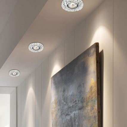 LUXERA 71074 - LED upotettava valo CRYSTALS 1xGU10/50W/230V + LED/3W STRIPE