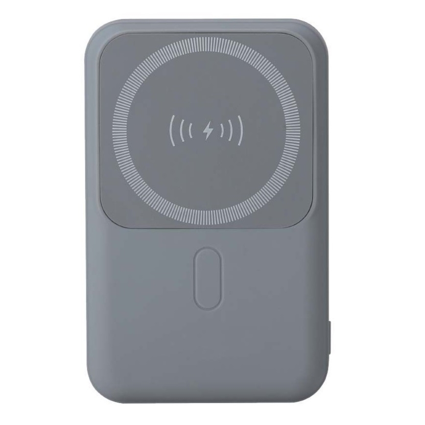 Magneettinen virtapankki langattomalla latauksella Power Delivery 10 000mAh/20W/3,7V harmaa