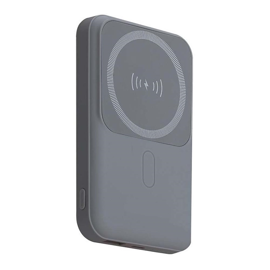 Magneettinen virtapankki langattomalla latauksella Power Delivery 10 000mAh/20W/3,7V harmaa