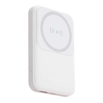 Magneettinen virtapankki langattomalla latauksella Power Delivery 10 000mAh/20W/3,7V valkoinen