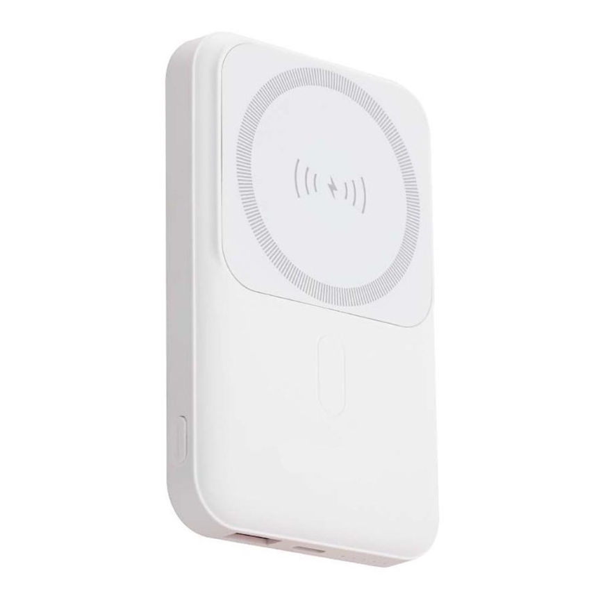 Magneettinen virtapankki langattomalla latauksella Power Delivery 10 000mAh/20W/3,7V valkoinen