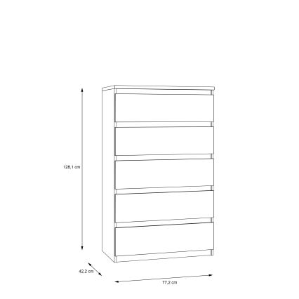 MAO-lipasto vetolaatikoilla, artisan-tammi