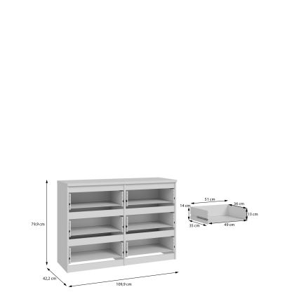 MAO-valkoinen laatikosto