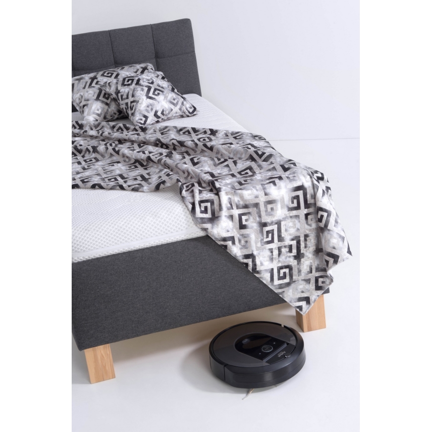 MARIA ONE verhoiltu sänky 90x200 cm – patja ja säilytystila, harmaa