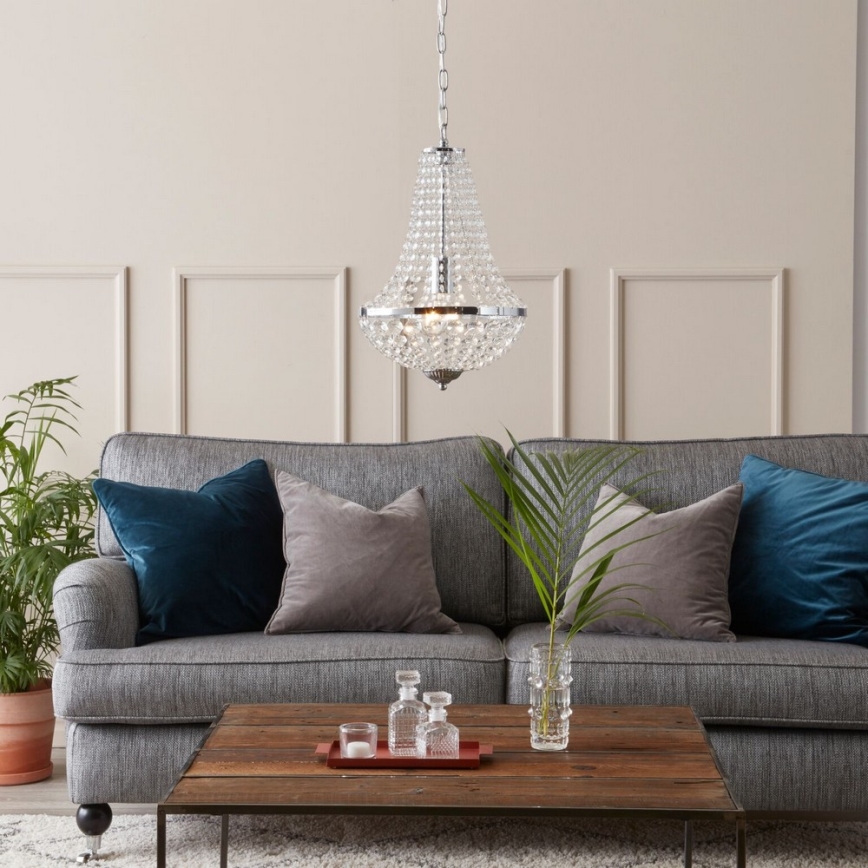 Markslöjd 104889 - Kristalli-ketjukattokruunu GRÄNSÖ 1xE27/60W/230V
