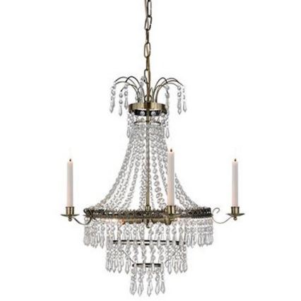 Markslöjd 105157 - Kristalli-ketjukattokruunu MARIELUND 3xE14/40W/230V messinki