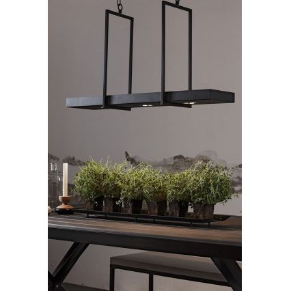 Markslöjd 105780 - Himmennettävä LED-kattokruunu ketjussa TRAY 3xLED/3W/230V musta