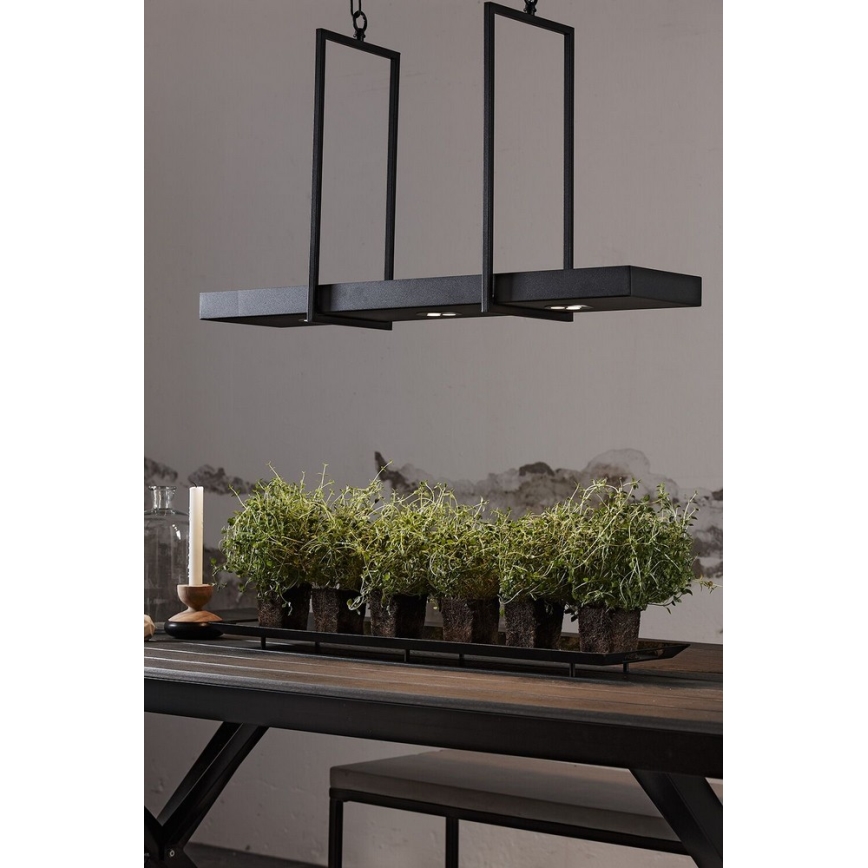 Markslöjd 105780 - Himmennettävä LED-kattokruunu ketjussa TRAY 3xLED/3W/230V musta