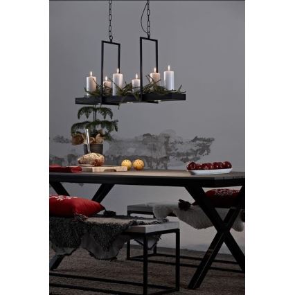 Markslöjd 105780 - Himmennettävä LED-kattokruunu ketjussa TRAY 3xLED/3W/230V musta