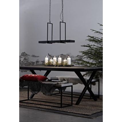 Markslöjd 105780 - Himmennettävä LED-kattokruunu ketjussa TRAY 3xLED/3W/230V musta