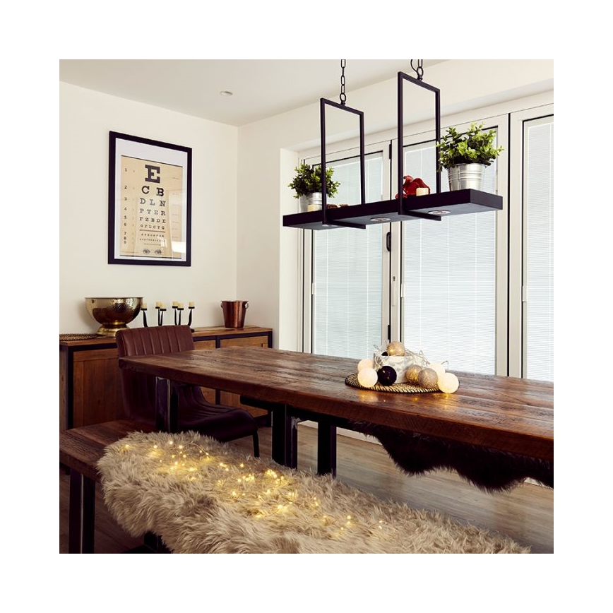 Markslöjd 105780 - Himmennettävä LED-kattokruunu ketjussa TRAY 3xLED/3W/230V musta