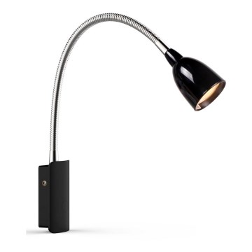 Markslöjd 105940 - LED-seinävalaisin TULIP LED/2,5W/230V musta