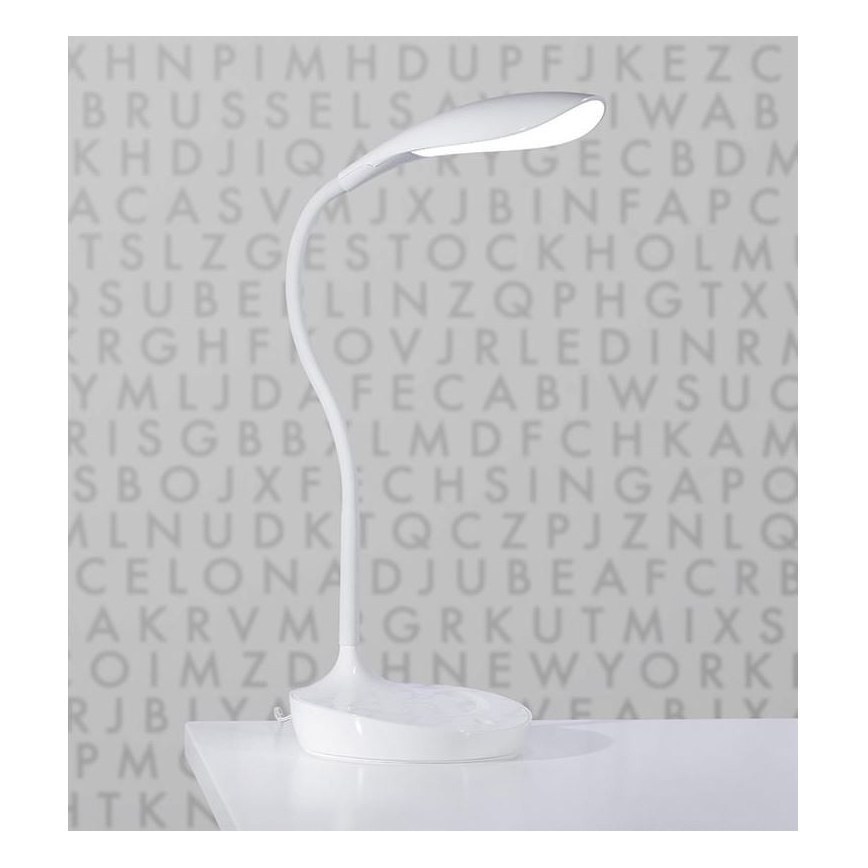 Markslöjd 106093 - LED-himmennettävä pöytävalaisin USB SWAN LED / 4,6W / 230V
