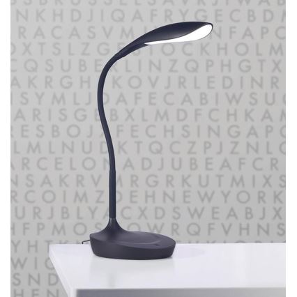 Markslöjd 106094 - LED-himmennettävä pöytävalaisin USB SWAN LED / 4,6W / 230V