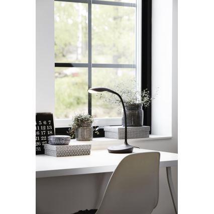 Markslöjd 106094 - LED-himmennettävä pöytävalaisin USB SWAN LED / 4,6W / 230V