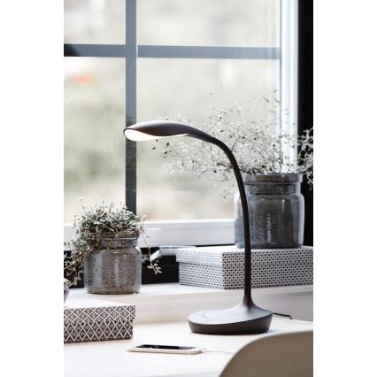 Markslöjd 106094 - LED-himmennettävä pöytävalaisin USB SWAN LED / 4,6W / 230V