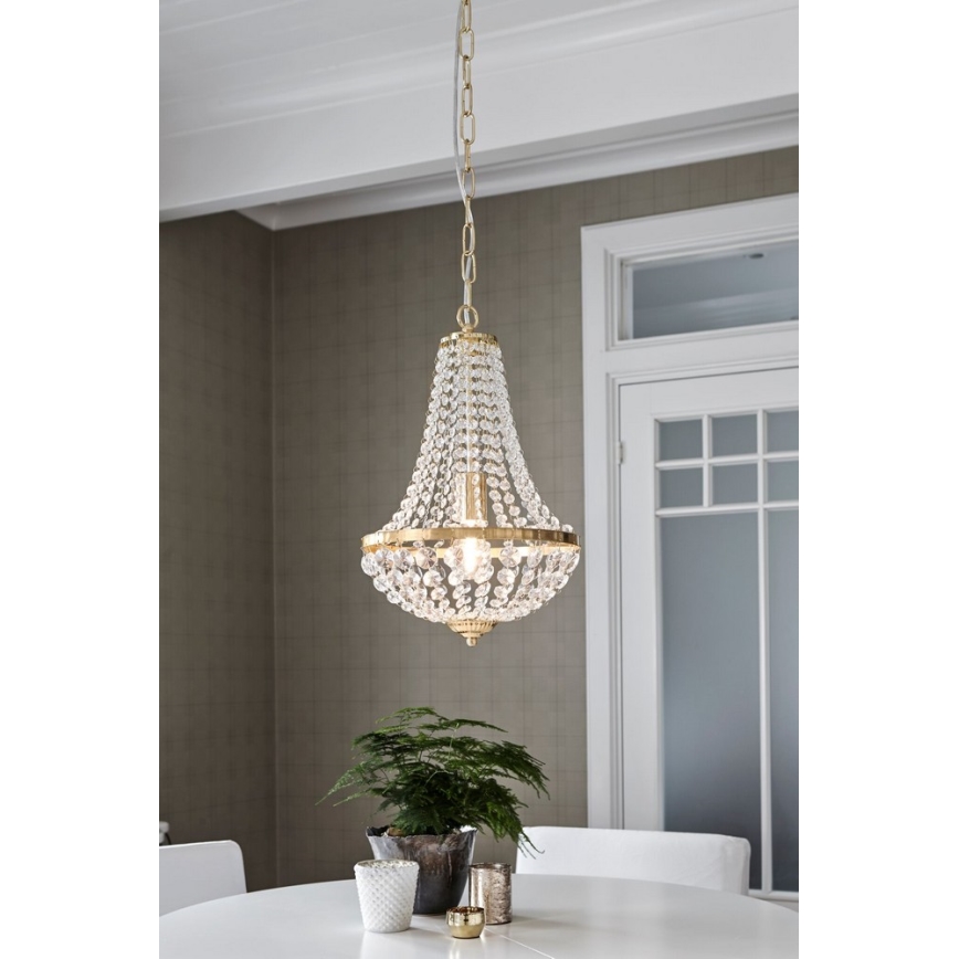Markslöjd 106118 - Kristalli-ketjukattokruunu GRÄNSÖ 1xE27/60W/230V